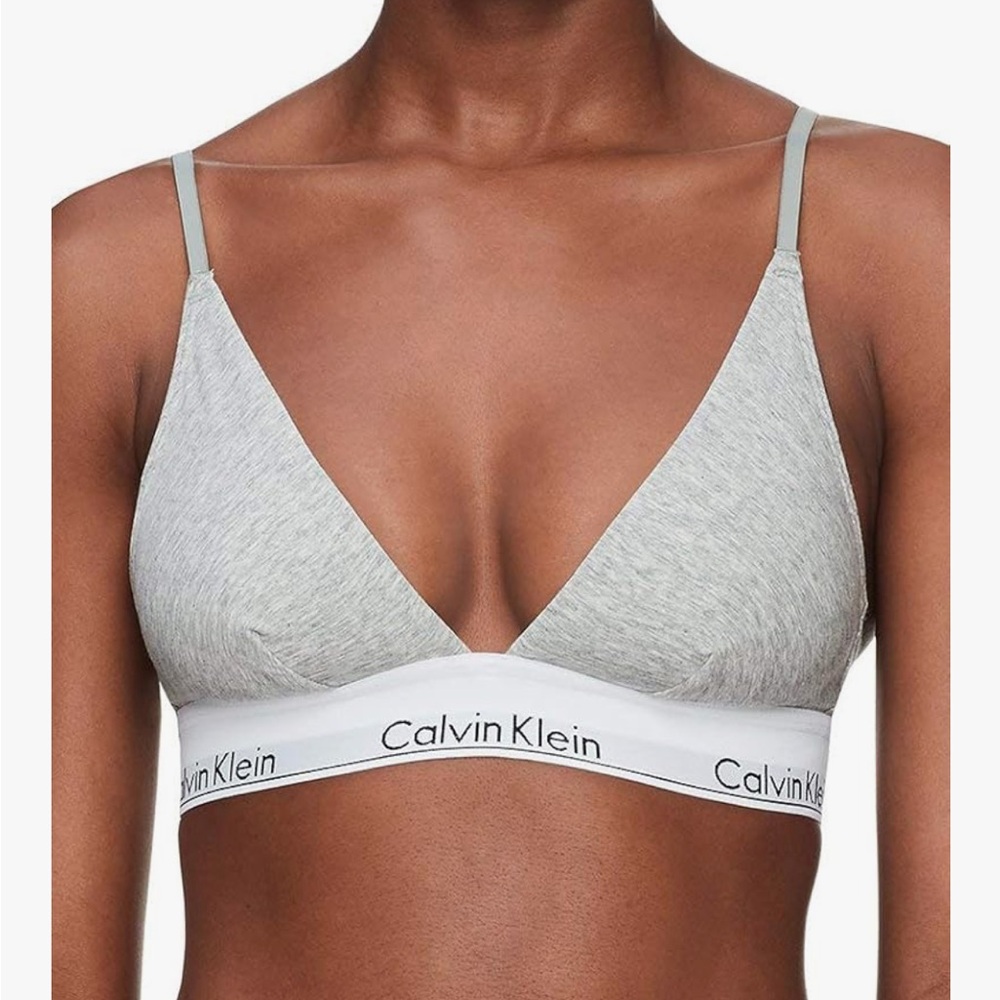 Calvin Klein Gray Stretchy Bra with Elastic Band